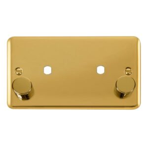 Click Deco Plus 2 Gang Dimmer Plate & Knobs (1630W Max) 2 Apertures