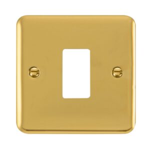 Click Deco Plus 1 Gang GridPro Frontplate Polished Brass
