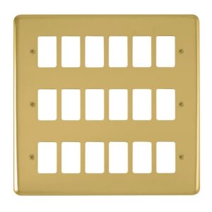 Click Deco Plus 18 Gang GridPro Frontplate Polished Brass
