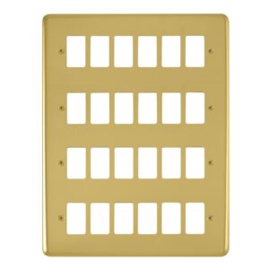 Click Deco Plus 24 Gang GridPro Frontplate Polished Brass