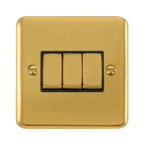 Click Deco Plus 10Ax Ingot 3 Gang 2 Way Plate Switch