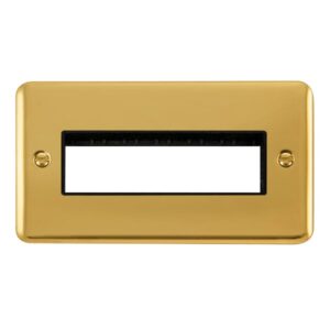 Click Deco Plus 2 Gang Minigrid Unfurnished Plate 6 In-Line Apertures