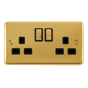 Click Deco Plus 13A Ingot 2 Gang Dp Switched Socket