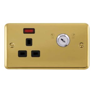 Click Deco Plus 13A 1G Dp Lockable Skt Neon Deco+ Br Bk