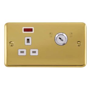 Click Deco Plus 13A 1G Dp Lockable Skt Neon Deco+ Br Wh