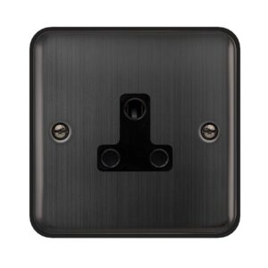 Click Deco Plus 5A Round Pin Socket Outlet Matt Bronze Black Insert