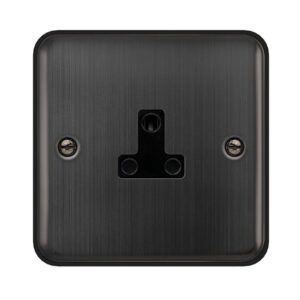 Click Deco Plus 2A Round Pin Socket Outlet Matt Bronze Black Insert