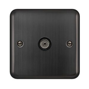 Click Deco Plus Single Non-Isolated Coaxial Outlet Matt Bronze Black Insert