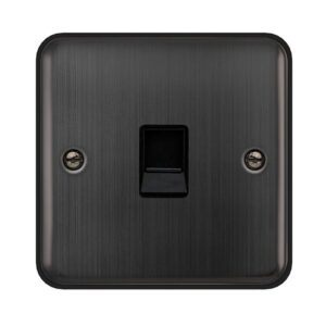 Click Deco Plus Single Rj11 (Irish/Us) Outlet Matt Bronze Black Insert
