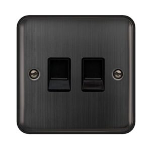 Click Deco Plus Twin Telephone Master Outlet Matt Bronze Black Insert