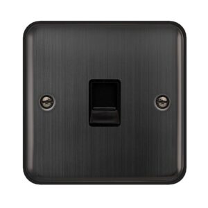 Click Deco Plus Single Telephone Secondary Outlet Matt Bronze Black Insert
