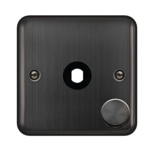 Click Deco Plus 1 Gang Unfurnished Dimmer Plate & Knob 1 Aperture Matt Bronze
