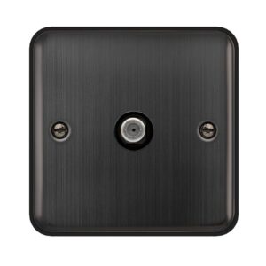 Click Deco Plus Non-Isolated Single Satellite Outlet Matt Bronze Black Insert