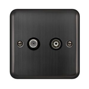 Click Deco Plus Isolated Satellite & Isolated Coaxial Outlet- Matt Bronze Black Insert