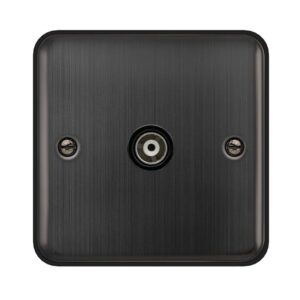 Click Deco Plus Single Isolated Coaxial Outlet Matt Bronze Black Insert