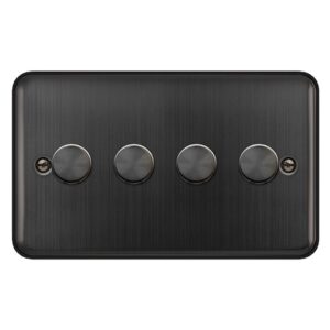 Click Deco Plus 4 Gang 2 Way 100W Dimmer Switch Matt Bronze
