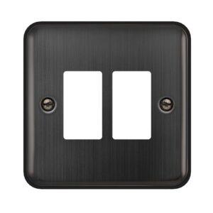 Click Deco Plus 2 Gang GridPro Front Plate Matt Bronze