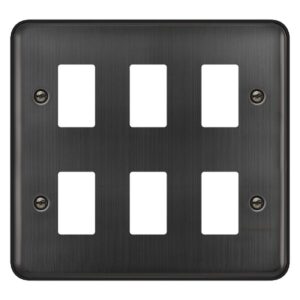 Click Deco Plus 6 Gang GridPro Front Plate Matt Bronze