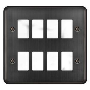 Click Deco Plus 8 Gang GridPro Front Plate Matt Bronze