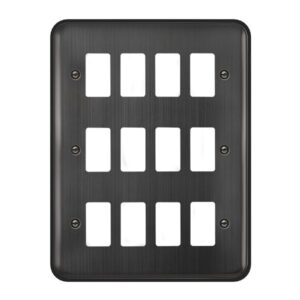 Click Deco Plus 12 Gang GridPro Front Plate Matt Bronze