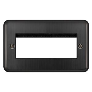 Click Deco Plus 2 Gang New Media 4 Aperture Plate Matt Bronze