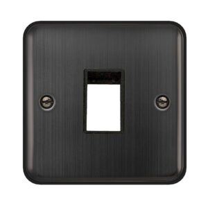 Click Deco Plus 1 Gang Minigrid Unfurnished Plate 1 Aperture Matt Bronze Black Insert