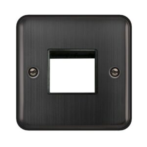 Click Deco Plus 1 Gang Minigrid Unfurnished Plate 2 Aperture Matt Bronze Black Insert