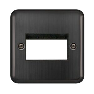 Click Deco Plus 1 Gang Minigrid Unfurnished Plate 3 Aperture Matt Bronze Black Insert