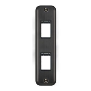 Click Deco Plus 2 Gang Minigrid Unfurnished Architrave Plate 2 Aperture Matt Bronze Black Insert