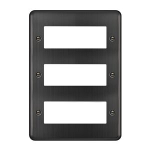 Click Deco Plus 3 Tier Minigrid Unfurnished Plate 18 Apertures Matt Bronze