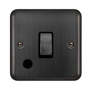 Click Deco Plus 20A Ingot Double Pole Plate Switch With Optional Flex Outlet Matt Bronze Black Insert