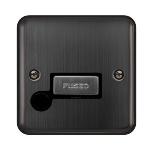 Click Deco Plus 13A Ingot Fused Connection Unit With Optional Flex Outlet Matt Bronze Black Insert