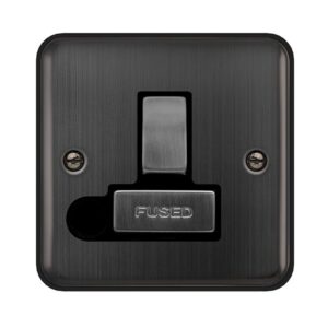 Click Deco Plus 13A Ingot Dp Switched Fused Connection Unit With Optional Flex Outlet Matt Bronze Black Insert