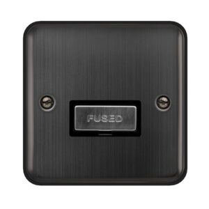 Click Deco Plus 13A Ingot Fused Connection Unit Matt Bronze Black Insert