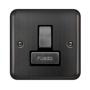 Click Deco Plus 13A Ingot Dp Switched Fused Connection Unit Matt Bronze Black Insert
