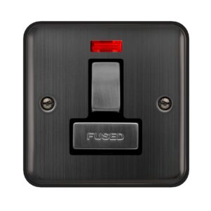 Click Deco Plus 13A Ingot Dp Switched Fused Connection Unit With Neon Matt Bronze Black Insert