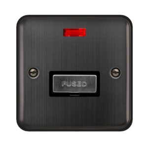 Click Deco Plus 13A Ingot Fused Connection Unit With Neon Matt Bronze Black Insert