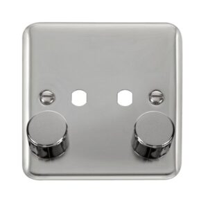 Click Deco Plus 1 Gang Dimmer Plate & Knobs (800W Max) 2 Apertures