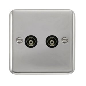 Click Deco Plus Twin Isolated Coaxial Outlet