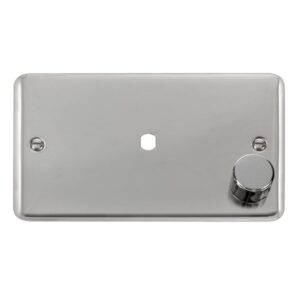 Click Deco Plus 2 Gang Dimmer Plate & Knob (630W Or 1000W) 1 Aperture