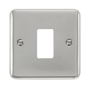 Click Deco Plus 1 Gang GridPro Frontplate Polished Chrome