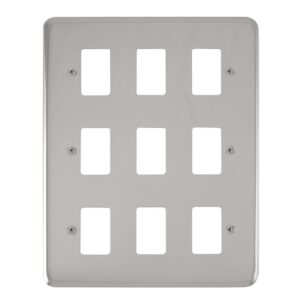 Click Deco Plus 9 Gang GridPro Frontplate Polished Chrome