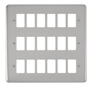 Click Deco Plus 18 Gang GridPro Frontplate Polished Chrome