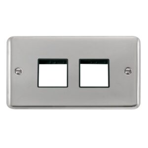 Click Deco Plus 2 Gang Minigrid Unfurnished Plate 2 X 2 Apertures