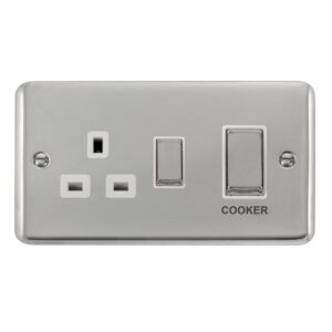 Click Deco Plus 45A Ingot 2 Gang Dp Switch With 13A Dp Switched Socket