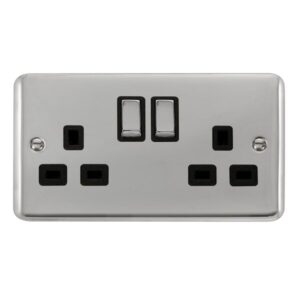 Click Deco Plus 13A Ingot 2 Gang Dp Switched Socket