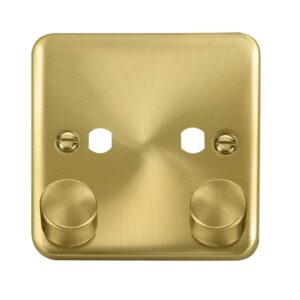 Click Deco Plus Dpsb 2 Gang Double Dimmer Plate & Knobs