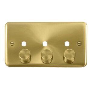 Click Deco Plus Dpsb 3 Gang Double Dimmer Plate & Knobs