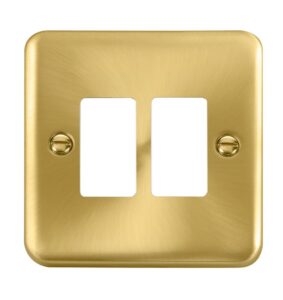 Click Deco Plus 2 Gang GridPro Frontplate Satin Brass