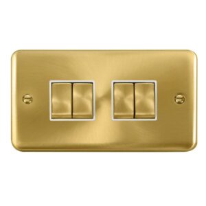 Click Deco Plus 10Ax Ingot 4 Gang 2 Way Plate Switch